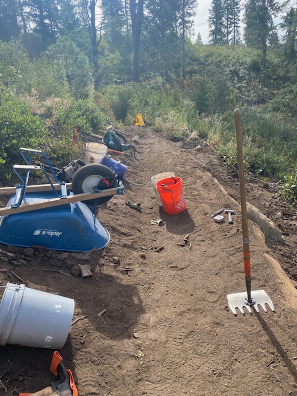 Maintenance equipment line trail's edge.